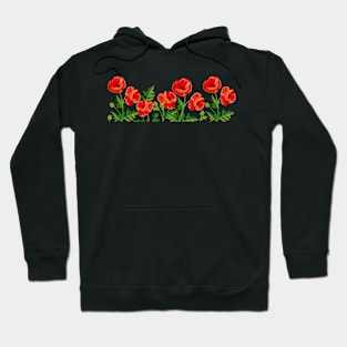 Red Poppies - Red Poppy Flowers Hoodie